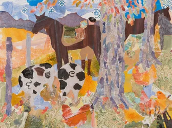 Début de journée, Pyrénées, 2016 (collage)