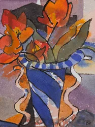 Tulipes (aquarelle et encre)