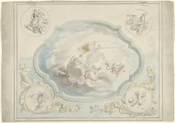 Projet pour une peinture de plafond avec Charitas et Pax