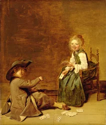 Enfants jouant aux cartes, 1631