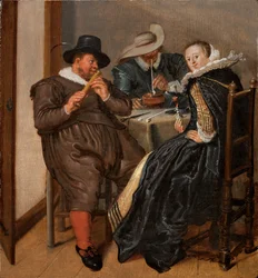 Compagnie joyeuse avec flûtiste