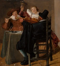 Compagnie joyeuse avec violoniste