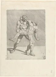 Deux lutteurs