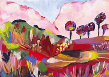 Un paysage fantastique aux couleurs éclatantes