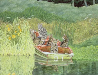 Le hibou et les chatons