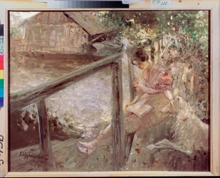 Au pavillon de bain (Peinture de Dmitri Anfimovich Shcherbinovsky)