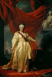 Portrait de Catherine II législatrice dans le temple consacré au dieu de la justice, début des années 1780