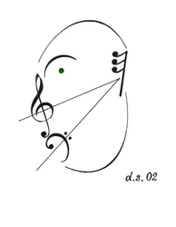 Visage Diminuendo - un visage chantant dessiné en utilisant le symbole musical du diminuendo et d