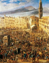 Piazza del Mercato à Naples, détail de la Révolte de Masaniello