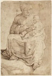 Vierge assise allaitant l