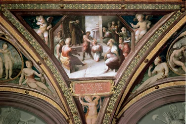 Le sacrifice de Séleucos de Locres (Séleucos de Locride) Fresque par Domenico Beccafumi