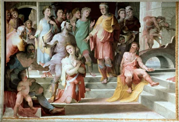 Le sacrifice de Séleucos de Locres. Séleucos pour punir son fils d