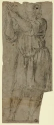 Homme debout en prière (recto); Étude de draperie (verso)