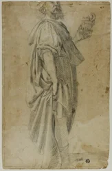 Mage debout (recto); Esquisse d
