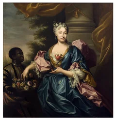 Portrait de dame avec serviteur