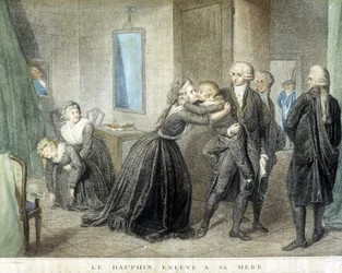 Le dauphin Louis enlevé à sa mère Marie Antoinette (dans leur prison du Temple), 1er juillet