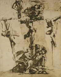 Étude de la Crucifixion et de la Vierge évanouie