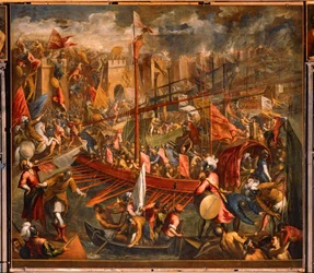 La conquête de Constantinople par les croisés en 1204 (huile sur toile)