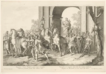 Défilé militaire avec Alexandre le Grand sur un char de triomphe (Triomphe d