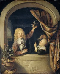 Enfants avec une Souricière