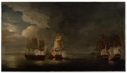 Bonhomme Richard engageant les Séraphins, vers 1780 (huile sur toile)