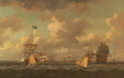 Navires anglais jetant l