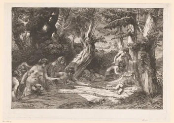 Diane et ses nymphes trouvent Cupidon endormi dans la forêt