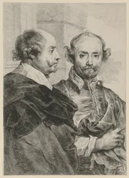 Portrait de deux hommes âgés, de profil et de face