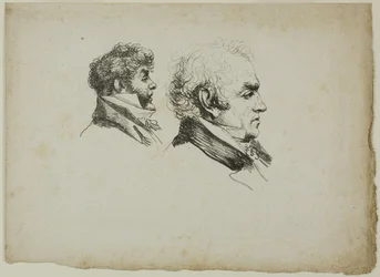 Portrait de profil des imprimeurs Brunet et Lasteyrie