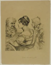 Autoportrait avec deux jeunes filles
