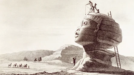 Sphinx de Gizeh en Égypte pendant la campagne d