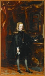 Charles II, en costume noir avec la Toison d