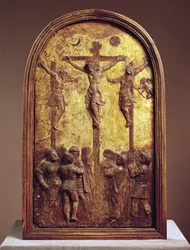 Crucifixion, troisième quart du 15ème siècle ou 19ème siècle papier mâché