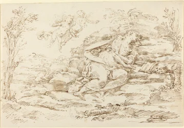 Madeleine Pénitente avec des Anges dans un Paysage (recto)