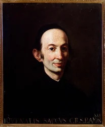 Portrait de Giovenale Sacchi, musicologue italien. 18ème siècle
