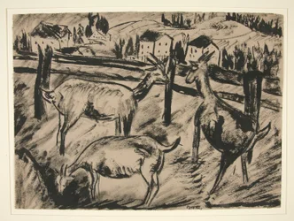 Chèvres et paysage