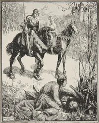 Une dame pleurant amèrement, illustration de 