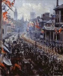 Célébrations pour la paix, les troupes indiennes défilent à Whitehall