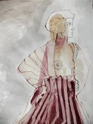 Femme abstraite à rayures