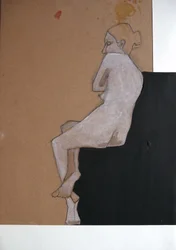 Nu assis en méditation