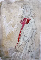 Portrait avec un élégant nœud rouge