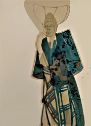 Élégante figurine de mode bleu sarcelle