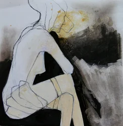 Femme assise, pensive
