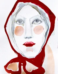 Portrait au foulard rouge