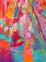 Fleurs abstraites aux couleurs vives