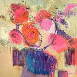 Fleurs abstraites aux couleurs vives