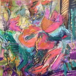 Jardin abstrait aux couleurs vives