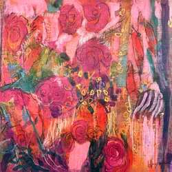Des roses abstraites aux couleurs vives