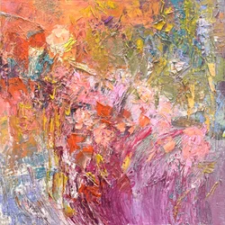 Fleurs aux couleurs vives en impasto