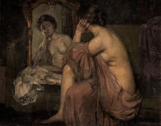 Devant le miroir (huile sur toile)